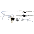 Front and Rear, Driver and Passenger Side Power Window Regulator, With Motor