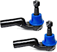 SET-MEMES3307RL-2 Front, Driver and Passenger Side, Outer Tie Rod End, Supreme Series