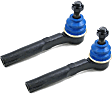 SET-MEMES3374RL-2 Front, Driver and Passenger Side, Outer Tie Rod End, Supreme Series