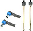 SET-MEMES3399T-F Front, Driver and Passenger Side, Inner and Outer Tie Rod End, RWD