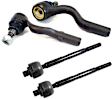 SET-MEMES3633 Front, Driver and Passenger Side, Inner and Outer Tie Rod End, RWD