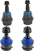 SET-MEMK3185-F Front, Driver and Passenger Side, Upper and Lower Ball Joint Supreme Series