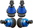 SET-MEMK6663-F Front, Driver and Passenger Side, Upper and Lower Ball Joint Supreme Series
