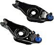 SET-MEMS25104 Front, Driver and Passenger Side, Lower Control Arms, Rear Wheel Drive, Greaseable, includes Castle Nut, Cotter Pin, and Grease Fitting
