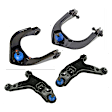 SET-MEMS501139 Front, Driver and Passenger Side, Upper and Lower Control Arm