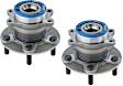 SET-MO512381-2 Rear, Driver and Passenger Side Wheel Hub, 5 Lugs, With Bearing, AWD, Problem Solver Series