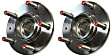 SET-MO512428-2 Rear, Driver and Passenger Side Wheel Hub, 5 Lugs, With Bearing, Problem Solver Series