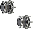 SET-MO512525-2 Rear, Driver and Passenger Side Wheel Hub, 5 Lugs, With Bearing, Problem Solver Series