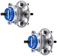 SET-MO512547-2 Rear, Driver and Passenger Side Wheel Hub, 5 Lugs, With Bearing, Problem Solver Series
