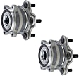 SET-MO512548-2 Rear, Driver and Passenger Side Wheel Hub, 5 Lugs, With Bearing, Without Sensor, Problem Solver Series