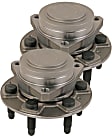 SET-MO512657-2 Rear, Driver and Passenger Side Wheel Hub, 6 Lugs, With Bearing