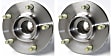 SET-MO513121-2 Wheel Hub, 5 Lugs, With Bearing, Problem Solver Series