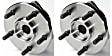 SET-MO513159-2 Front, Driver and Passenger Side Wheel Hub, 5 Lugs, With Bearing, Problem Solver Series