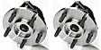 SET-MO513178-2 Front, Driver and Passenger Side Wheel Hub, 5 Lugs, With Bearing, Problem Solver Series