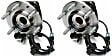 SET-MO513188-2 Front, Driver and Passenger Side Wheel Hub, 6 Lugs, With Bearing, Problem Solver Series