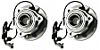 SET-MO513234-2 Front, Driver and Passenger Side Wheel Hub, 5 Lugs, With Bearing, Problem Solver Series