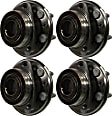 SET-MO513289-4 Front and Rear, Driver and Passenger Side Wheel Hub, 6 Lugs, With Bearing, Problem Solver Series