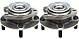 SET-MO513308-2 Front, Driver and Passenger Side Wheel Hub, 4 Lugs, With Bearing, Problem Solver Series