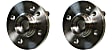 SET-MO513309-2 Front, Driver and Passenger Side Wheel Hub, 4 Lugs, With Bearing, Problem Solver Series