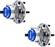 SET-MO513372-2 Front, Driver and Passenger Side Wheel Hub, 5 Lugs, With Bearing, Problem Solver Series