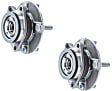 SET-MO513373-2 Front, Driver and Passenger Side Wheel Hub, 4 Lugs, With Bearing, Problem Solver Series