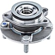 SET-MO513373-2 Front, Driver and Passenger Side Wheel Hub, 4 Lugs, With Bearing, Problem Solver Series