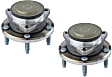 SET-MO513378-2 Front, Driver and Passenger Side Wheel Hub, 5 Lugs, With Bearing, 6.2L, 8Cyl, Problem Solver Series