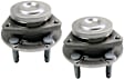 SET-MO513387-2 Front, Driver and Passenger Side Wheel Hub, 5 Lugs, With Bearing, Sensor Included