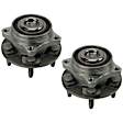 SET-MO513410-2 Front, Driver and Passenger Side Wheel Hub, 5 Lugs, With Bearing, Sensor Included