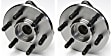 SET-MO515007-2 Front, Driver and Passenger Side Wheel Hub, 6 Lugs, With Bearing, Problem Solver Series