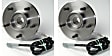 SET-MO515010-2 Front, Driver and Passenger Side Wheel Hub, 5 Lugs, With Bearing, 4WD, Problem Solver Series