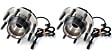 SET-MO515020-2 Front, Driver and Passenger Side Wheel Hub, 8 Lugs, With Bearing, 4WD, Problem Solver Series