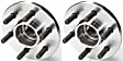 SET-MO515032-2 Front, Driver and Passenger Side Wheel Hub, 6 Lugs, With Bearing, RWD, Problem Solver Series