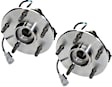 SET-MO515039-2 Front, Driver and Passenger Side Wheel Hub, 5 Lugs, Sensor Included, 4WD