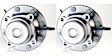 SET-MO515059-2 Front, Driver and Passenger Side Wheel Hub, 8 Lugs, With Bearing, Problem Solver Series