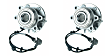 SET-MO515065-2 Front, Driver and Passenger Side Wheel Hub, 6 Lugs, With Bearing, 4WD, Problem Solver Series