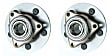 SET-MO515072-2 Front, Driver and Passenger Side Wheel Hub, 5 Lugs, With Bearing, Problem Solver Series