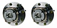 SET-MO515076-2 Front, Driver and Passenger Side Wheel Hub, 8 Lugs, With Bearing, 4WD, Problem Solver Series
