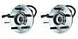 SET-MO515078-2 Front, Driver and Passenger Side Wheel Hub, 5 Lugs, With Bearing, Problem Solver Series