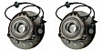 SET-MO515096-2 Front, Driver and Passenger Side Wheel Hub, 6 Lugs, With Bearing,, Problem Solver Series