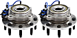SET-MO515098-2 Front, Driver and Passenger Side Wheel Hub, 8 Lugs, With Bearing, Problem Solver Series