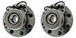 SET-MO515101-2 Front, Driver and Passenger Side Wheel Hub, 8 Lugs, With Bearing, 4WD, Problem Solver Series