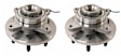 SET-MO515112-2 Front, Driver and Passenger Side Wheel Hub, 6 Lugs, With Bearing, 4WD, Problem Solver Series
