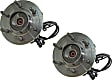 SET-MO515119-2 Front, Driver and Passenger Side Wheel Hub, 6 Lugs, With Bearing, 4WD, Problem Solver Series