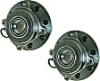 SET-MO515122-2 Front, Driver and Passenger Side Wheel Hub, 8 Lugs, With Bearing, 4WD, Problem Solver Series