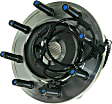 SET-MO515122-2 Front, Driver and Passenger Side Wheel Hub, 8 Lugs, With Bearing, 4WD, Problem Solver Series