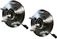 SET-MO515126-2 Front, Driver and Passenger Side Wheel Hub, 5 Lugs, With Bearing, Problem Solver Series