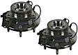 SET-MO515128-2 Front, Driver and Passenger Side Wheel Hub, 6 Lugs, With Bearing, Problem Solver Series