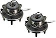 SET-MO515129-2 Front, Driver and Passenger Side Wheel Hub, 5 Lugs, With Bearing, 4WD, Problem Solver Series