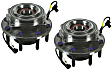 SET-MO515130-2 Front, Driver and Passenger Side Wheel Hub, 8 Lugs, With Bearing, 4WD, Problem Solver Series